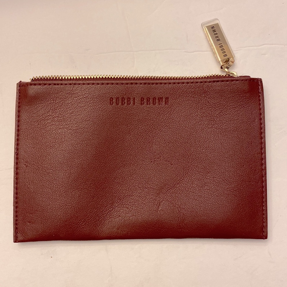 Bobbi Brown mini small zipper pouch 💯 PU, coin purse size 4.5”X 7.5”